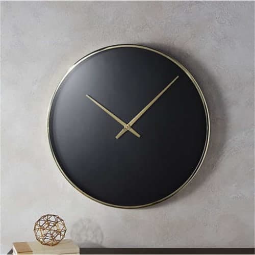 Solitaire Black and Gold Wall Clock image
