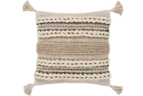 Accent Pillow Natural Braided Stripes Tassel Corners With Insert-20"x20" image