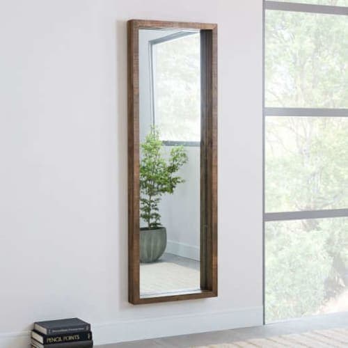 Emmerson Modern Reclaimed Wood Floor Mirror image