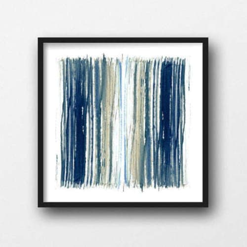 Indigo Blue Stripes Print image