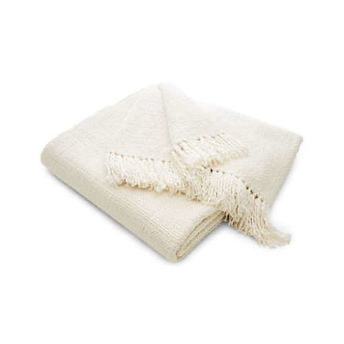 Styles Ecru Fringe Throw Blanket image