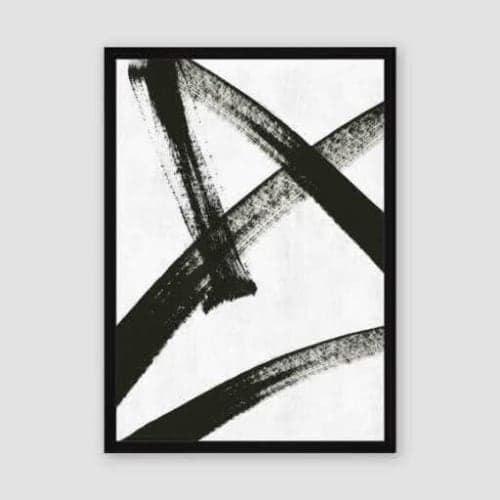 Framed Prints - Abstract Ink Brush Running Man image