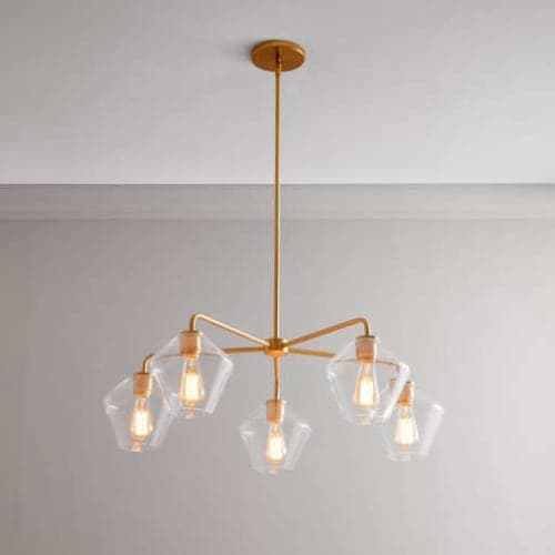 Build Your Own - Sculptural Glass 5-Light Chandelier image