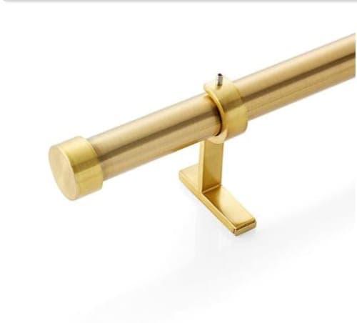 CB Brass End Cap Finial and Curtain Rod Set image