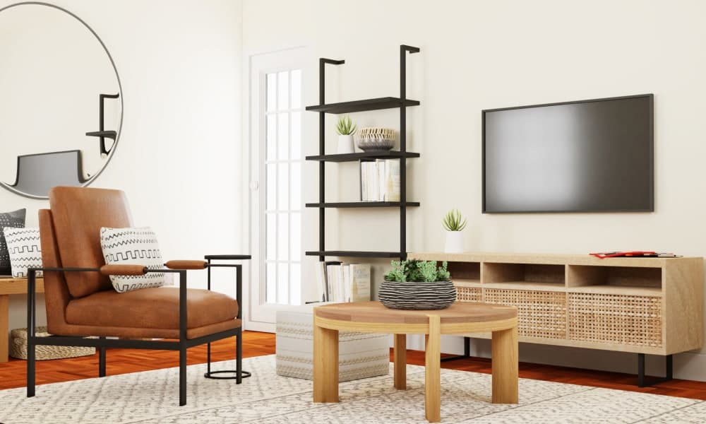 Maximizing Seating Space in an Urban Farmhouse Living Room