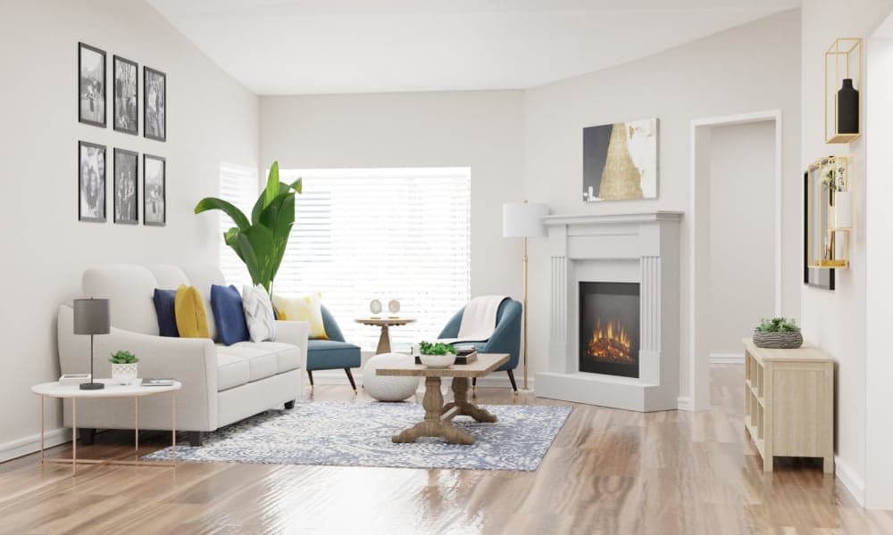 Blue + Yellow Accents: Modern Traditional Living Room