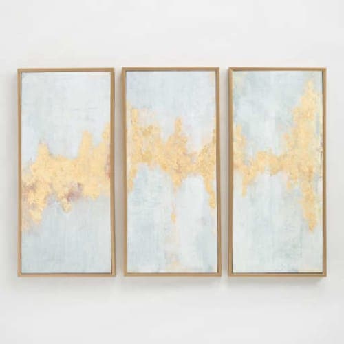 Fluent in Golds Triptych by Elinor Luna Wall Art Set of 3 image
