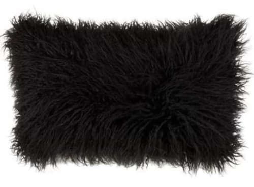 Ciah Mongolian Rectangular Faux Fur Pillow Cover With Insert-20"x12" image