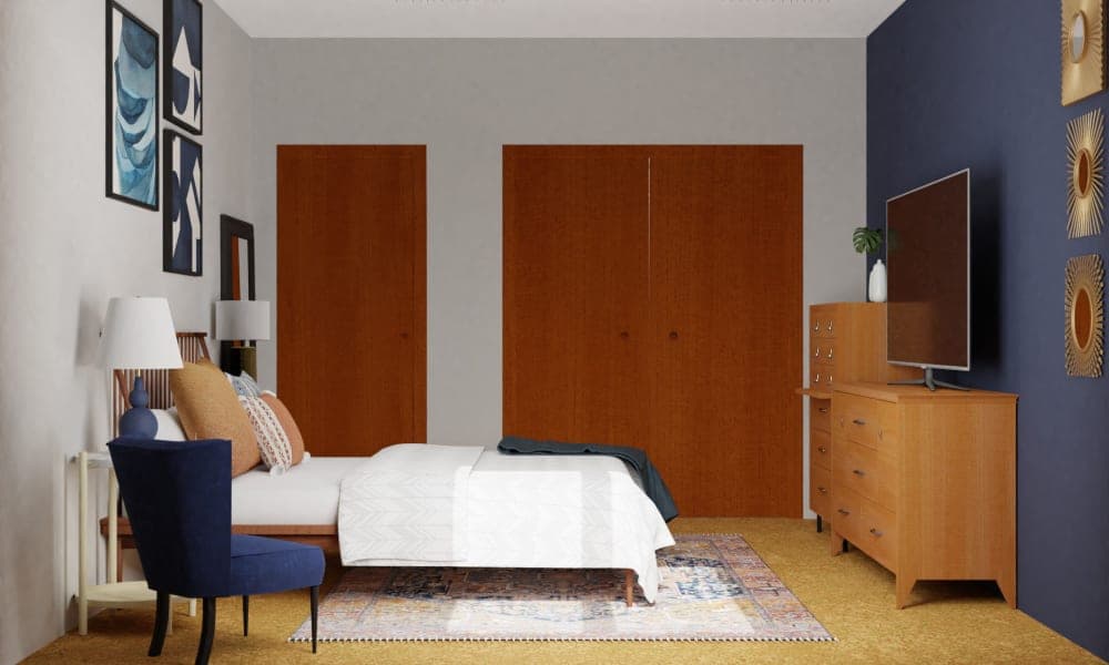Blues: Mid-Century Retro Bedroom