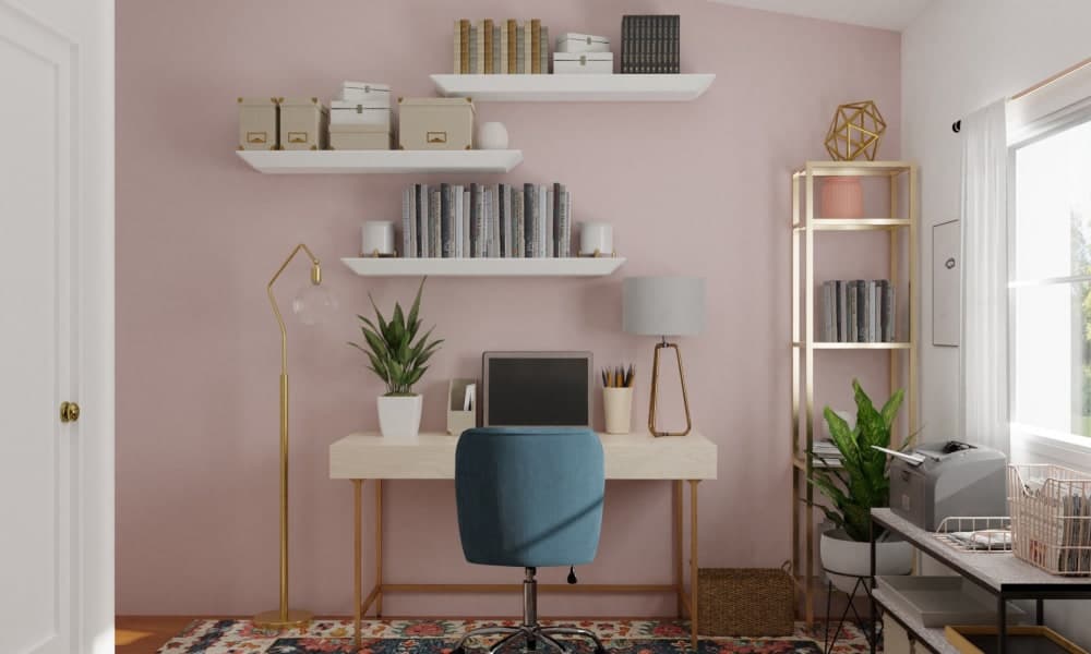 A bright and colorful home office that inspires creativity