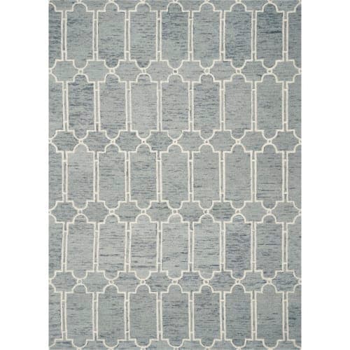 Mcalester Geometric Handmade Tufted Wool Area Rug in Gray image