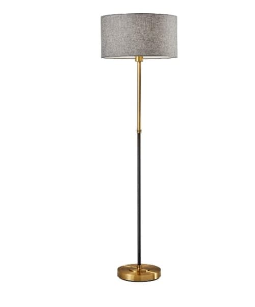 Antiqued Brass And Black Troy Floor Lamp image
