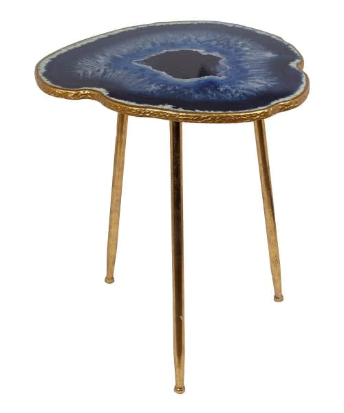 Blue Gold Leaf Side Table image