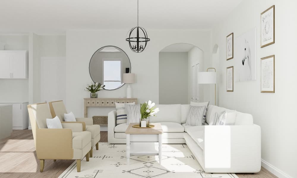 Neutral Tones: Modern Farmhouse Living Room