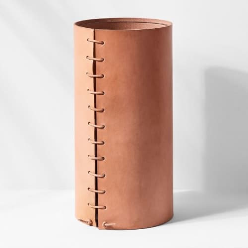 Made Solid Leather Wrapped Vase image