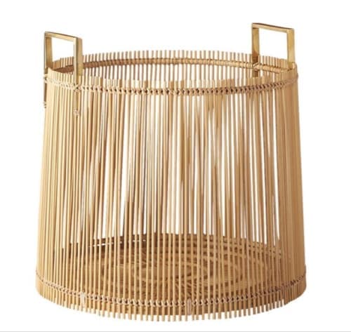 MINA BRASS AND BAMBOO BASKET image