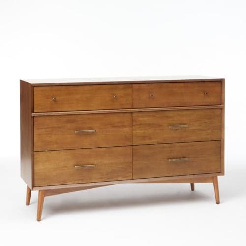 Mid Century Six Drawer Dresser Acorn image