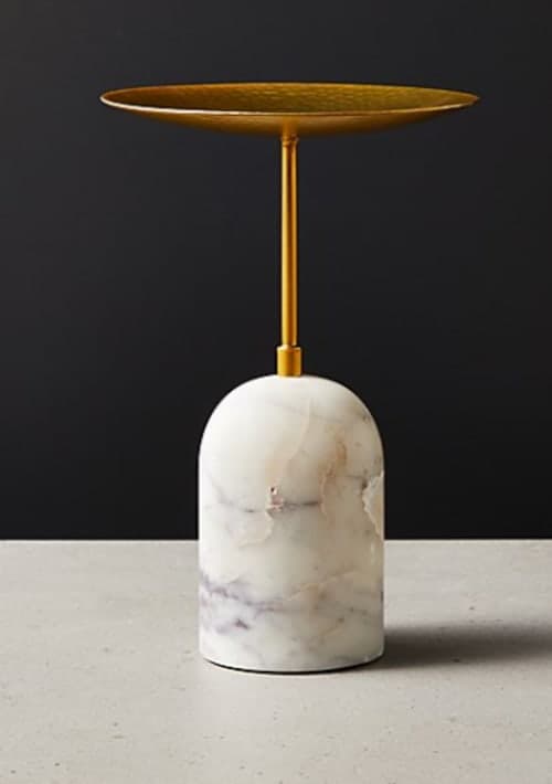 NUMA MARBLE AND BRASS CANDLE STANDS image