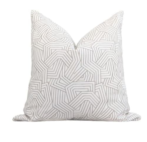 Abstract Stripe Pillow Cover Greige Pillow Cover image