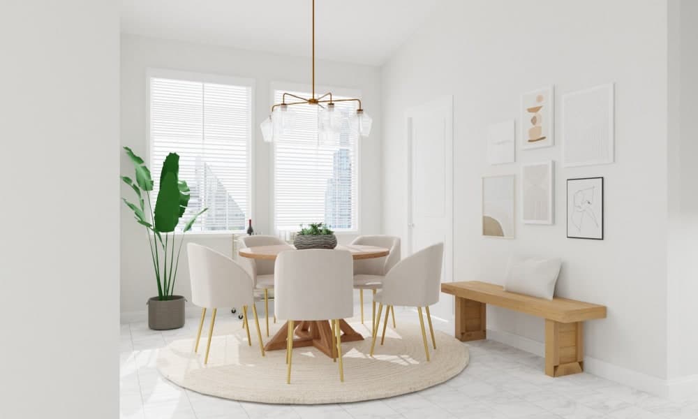 Gentle Neutrals: Mid-Century Minimalist Dining Room