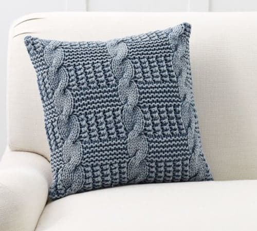 Stonewash Chunky Knit Pillow Cover image