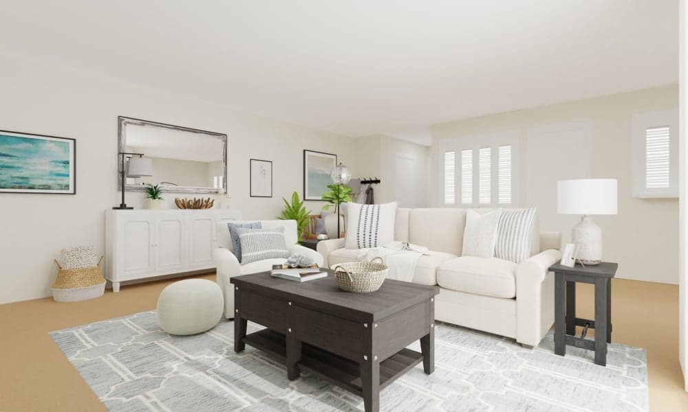 Beachy Vibes: Transitional Coastal Living Room