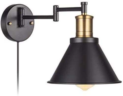 Swing Arm Wall Lamp Plug In Cord Industrial Wall SconceSwing Arm Wall Lamp Plug In Cord Industrial Wall Sconce image
