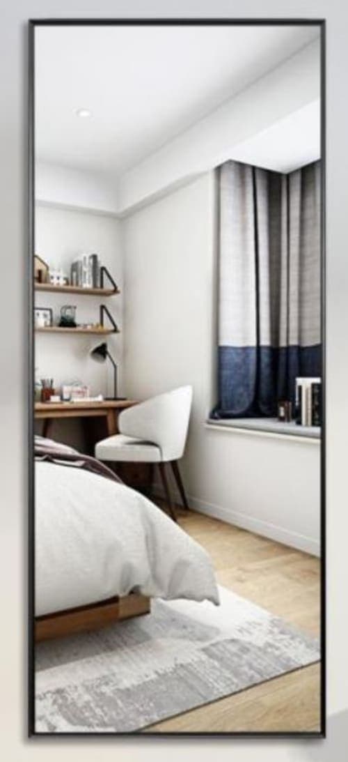 NeuType Black Aluminum Alloy Thin Frame Full Length Floor Mirror image