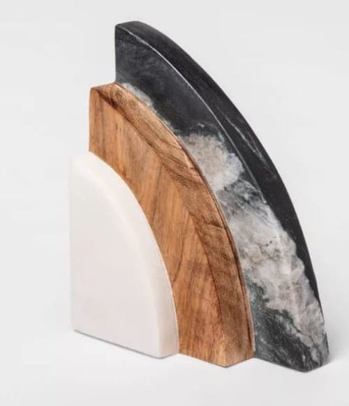 Marble and Wood Bookend image