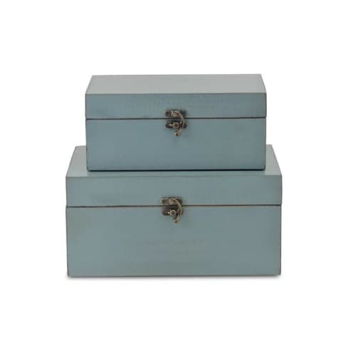 2 Piece Wood Latch Hook Lock Box Set image