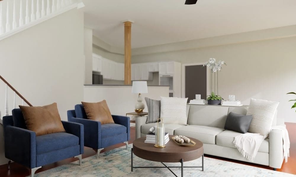 Additional Seating: Modern Transitional Living Room