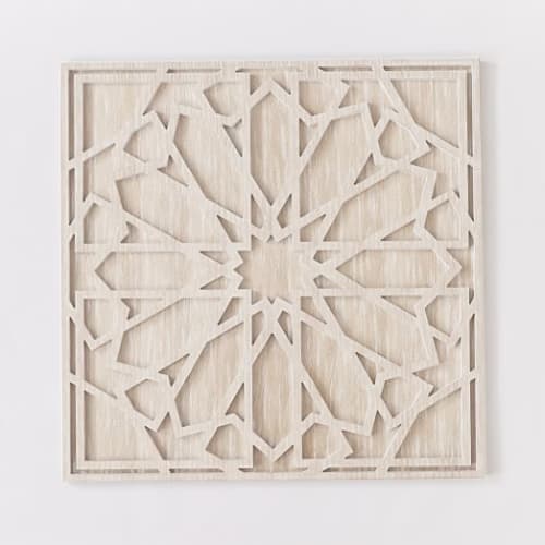Graphic Wood Wall Art Whitewashed image