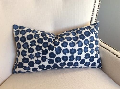 Blue spots lumbar pillow cover image