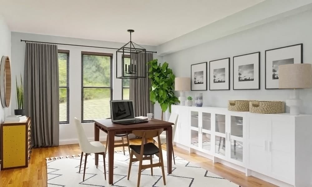 Mid Century Modern Dining Room with Gallery