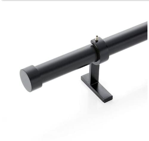 CB Matte Black End Cap and Curtain Rod Set 120-170 image