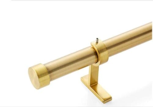 CB Brass End Cap Finial and Curtain Rod Set 48"-88" image