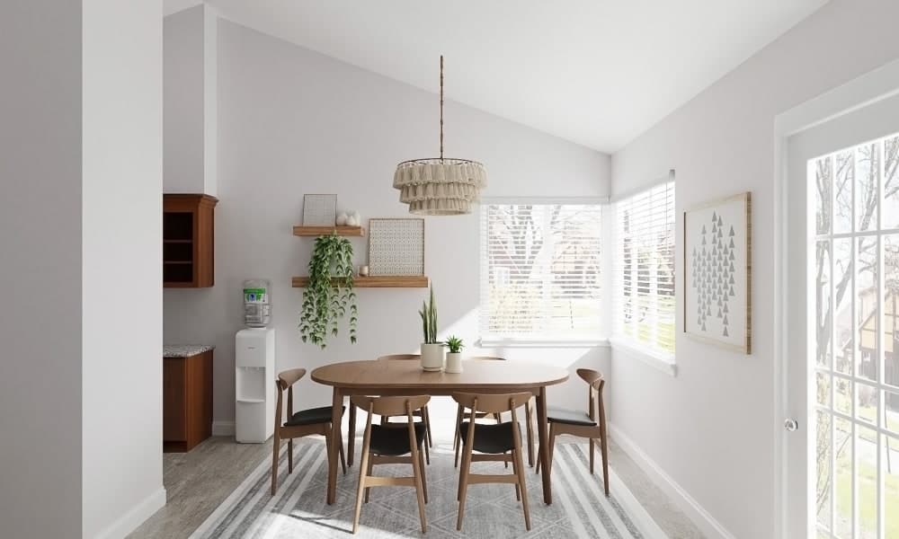 Whimsical Chandelier: Mid-Century Eclectic Dining Room