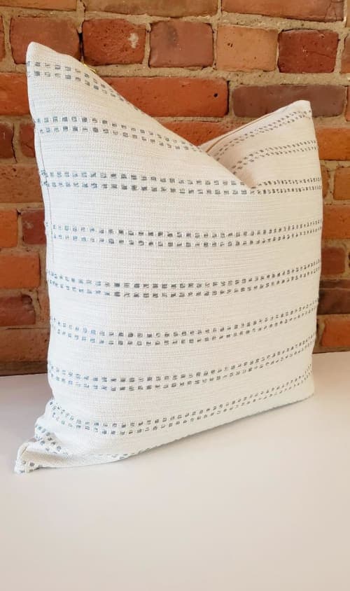 Blue and white striped pillow cover, Modern throw pillow cover With Insert-20"x20" image