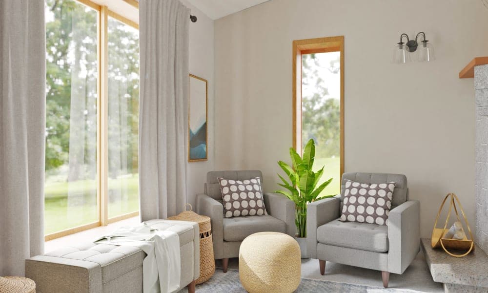 Open Plan Living:  Modern Bohemian Living Room