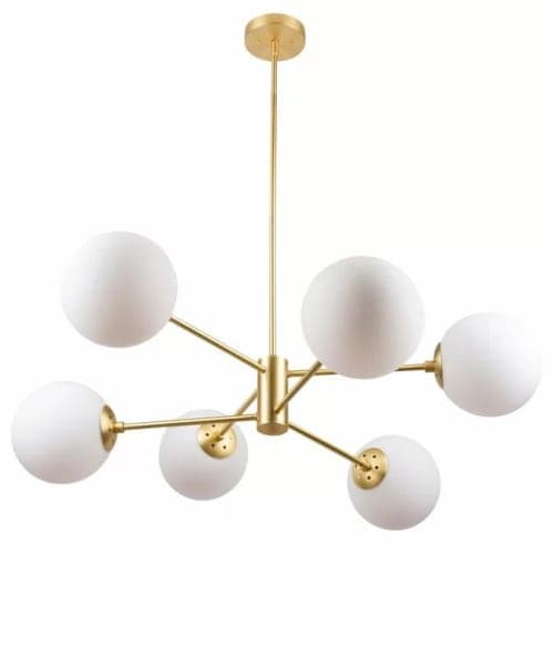 Nyla 6 Light Unique Statement Modern Linear Chandelier image