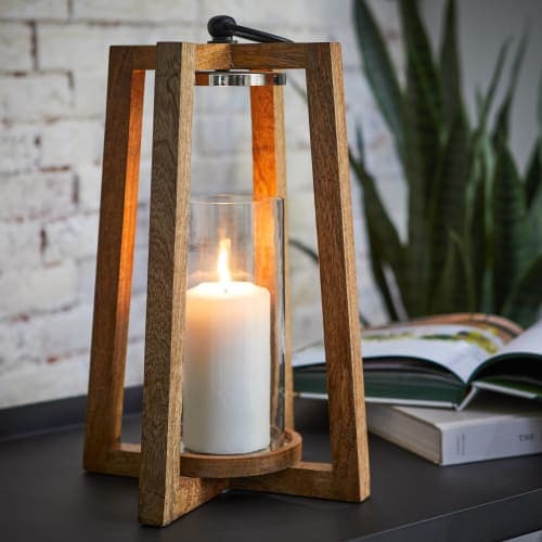 MoDRN Scandinavian Wooden Lantern image
