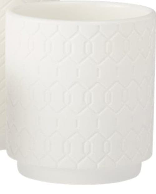 3Piece White Loom Planter Set image