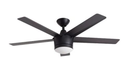 Merwry 52 in. Integrated LED Indoor Matte Black Ceiling Fan with Light Kit and Remote Control image