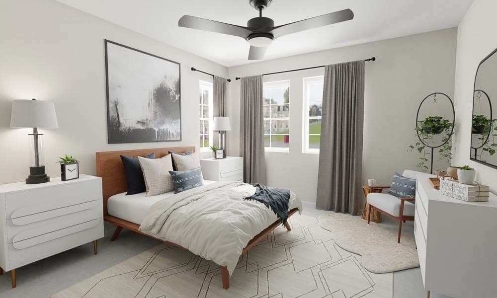 Abstract Artwork:  Mid-Century Urban Bedroom