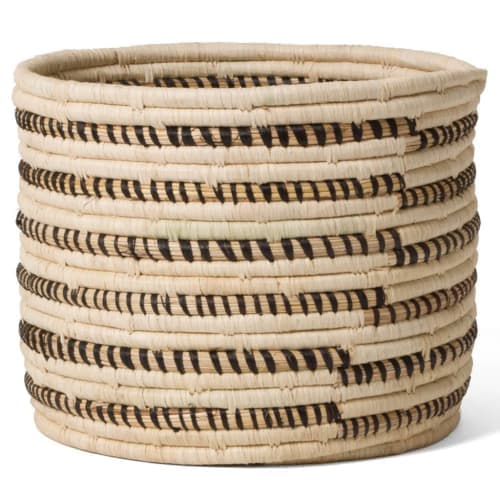 Kazi Striped Black Natural Storage Basket I image
