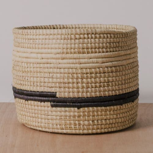 Kazi Striped Black Natural Storage Basket II image