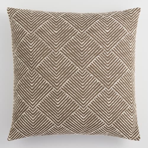 Brown Geometric Angle Jacquard Throw Pillow image