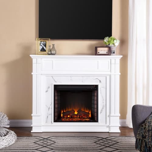 Rochester Electric Media Fireplace in White image