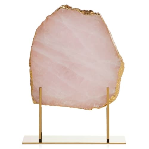 Rose Quartz Slab On Stand image