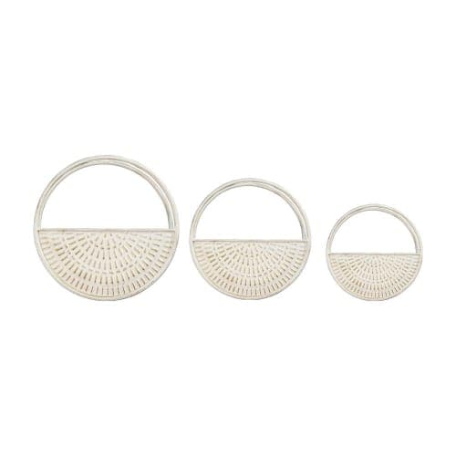 White Circle Wall Planters Set of 3 image
